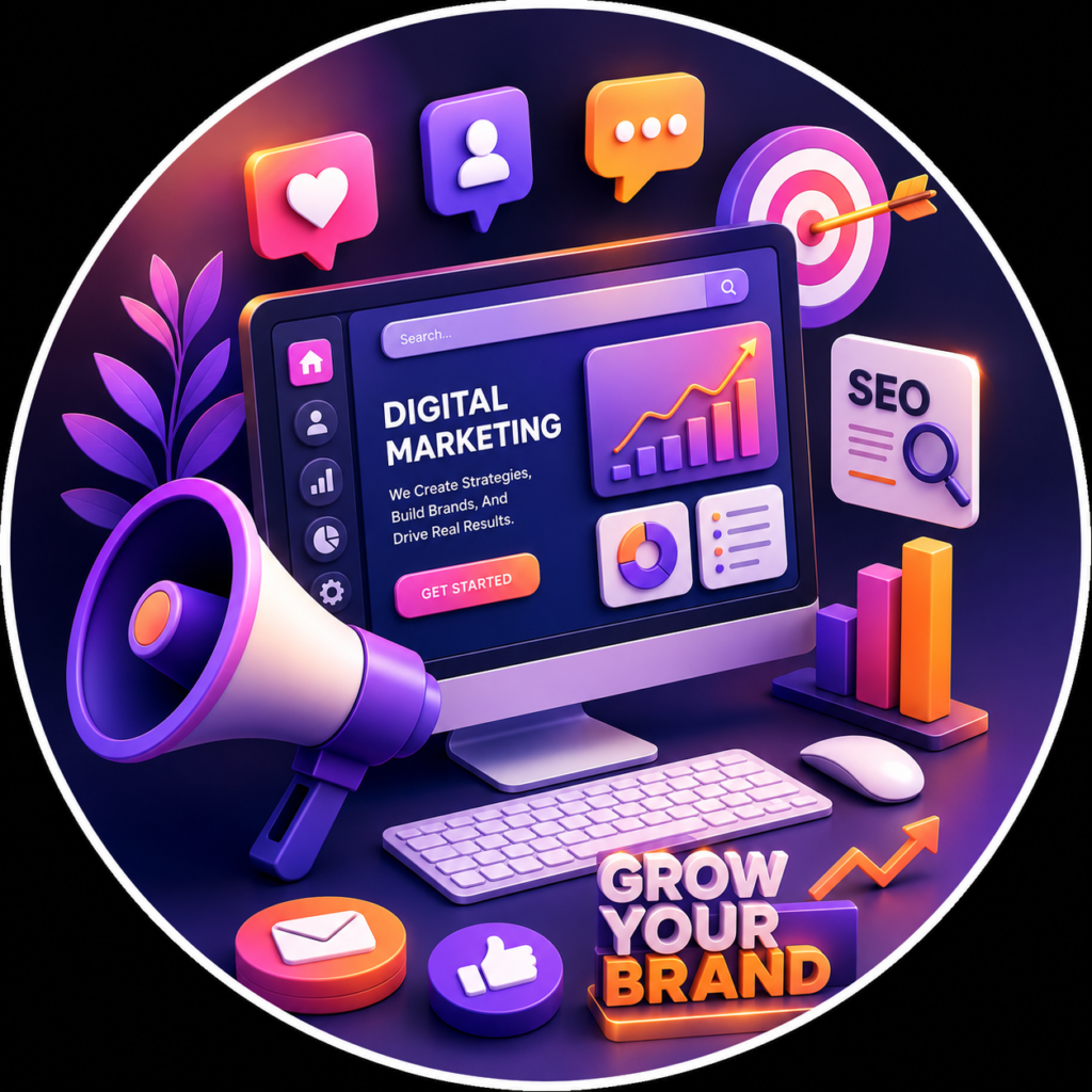 Digital marketing agency offering SEO, social media marketing and online growth strategies